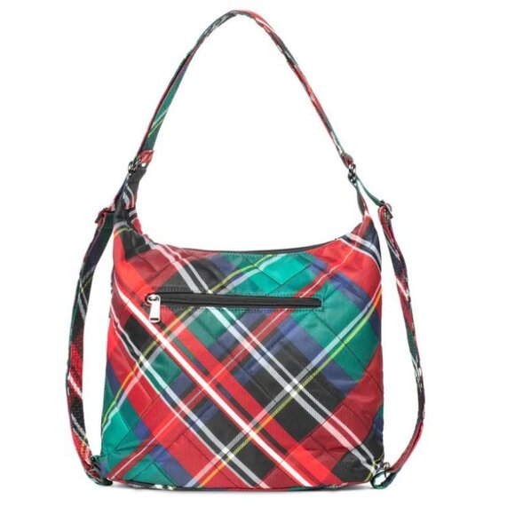 Lug Zipliner 2 Convertible Hobo Bag Tartan Plaid Red/Green - Picture 5 of 11